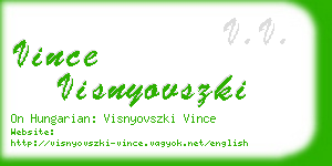 vince visnyovszki business card